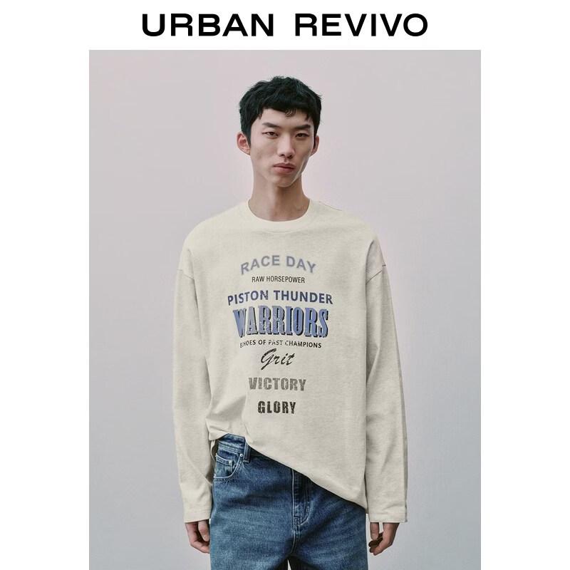 

UR Men s Trendy Color-block Vintage Letter Print Cotton T-Shirt M
