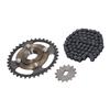 Metal Steel 420 14 Tooth H Hole 12x17mm Sprocket 36 Tooth Crankset 76 Link Chain Set for Bike