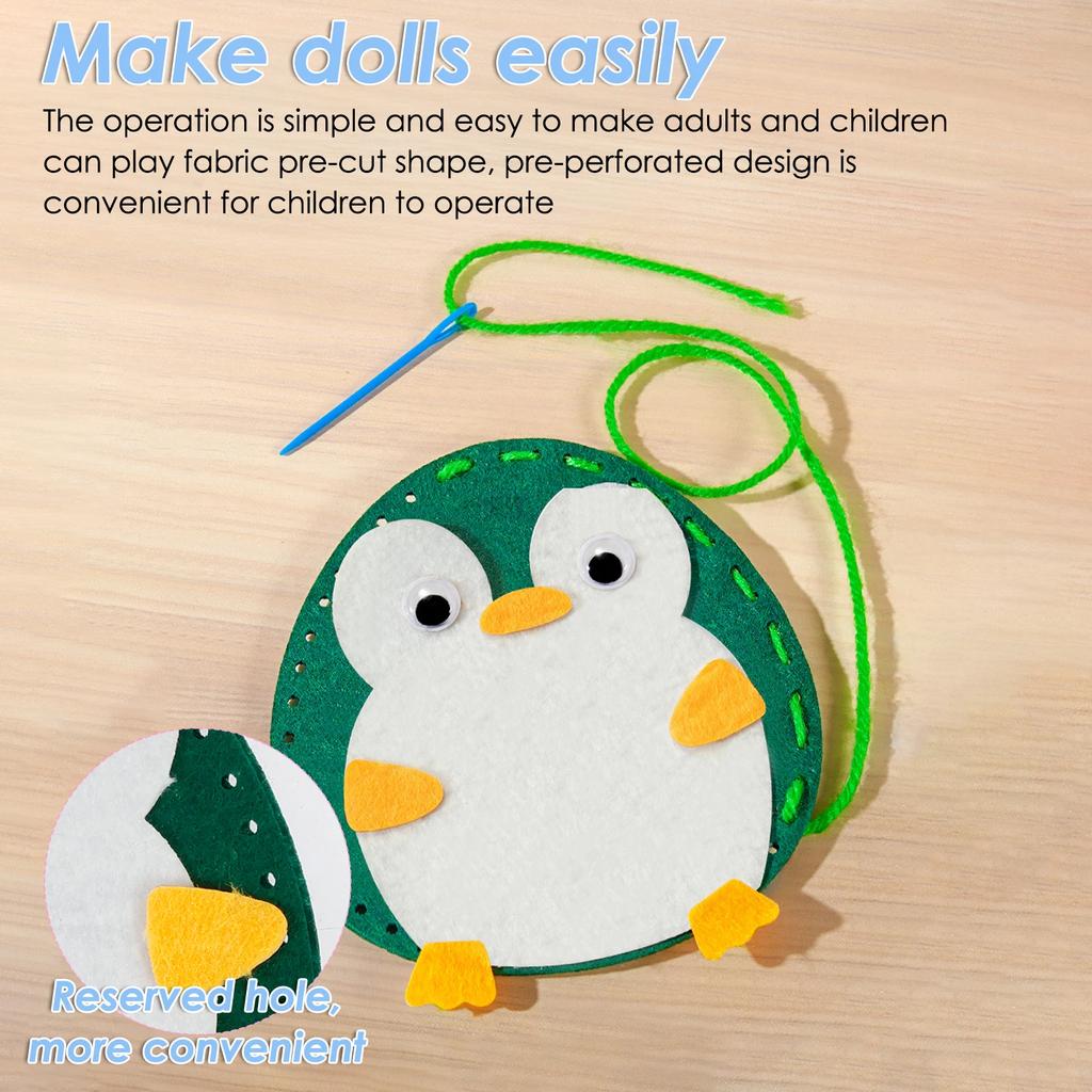 Kids Sewing Kit Fun and Educational Beginner Sewing Kit Creative DIY Felt Craft Kit for Kids Beginners Sewing Set Girl Art Toy