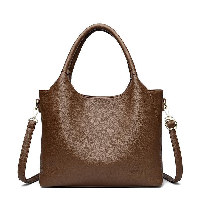 Designer High Quality Soft Leather Large Women 2025 Shoulder Bag Messenger Handbags Shopping Messenger Genuine Brand Women Bags