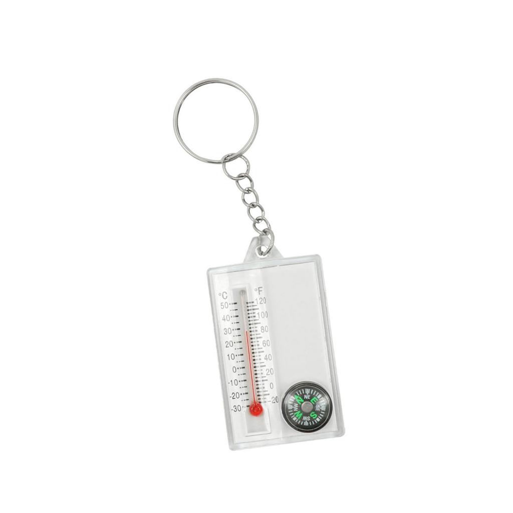 Small Keychain Thermometer Compass Pocket Sized Compass Outdoor Survival Tool Light Weight Navigation Device Enduring