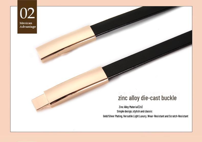 Women's Stylish Thin Leather Belt for Skirts, Dresses, and Coats