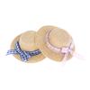2 ks Miniaturní slaměný klobouk Mini slaměné klobouky pro panenky s mašlí Klobouk Ozdoba domečku pro panenky Ručně pletené Doplňky domečku pro panenky