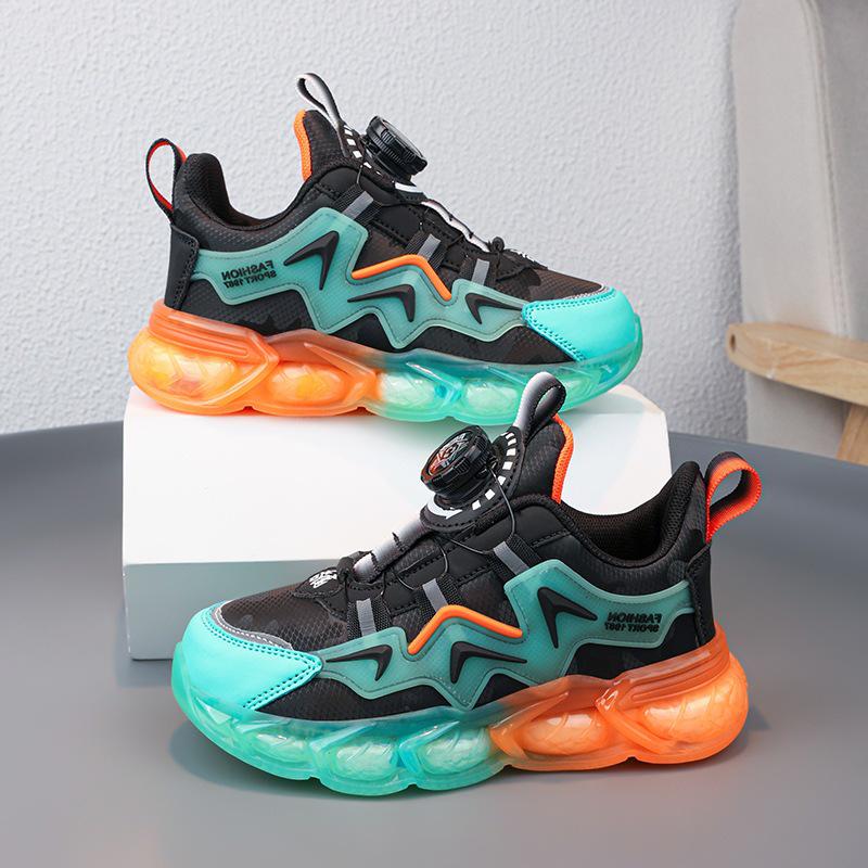 Boys' Autumn Waterproof Leather Sports Shoes with Soft Sole & Rotating Buckle