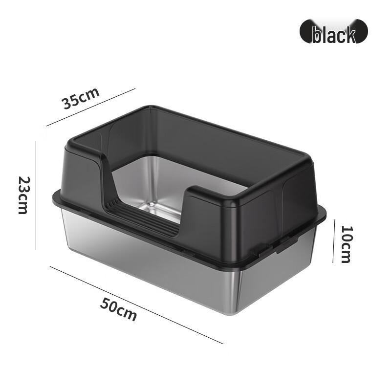 Полузакрытый кошачий лоток из нержавеющей стали