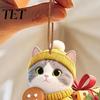 Cute Animal Tree Ornaments Kitten Christmas Hanging with Lanyards, Wooden Cat Pendants for Pendants, Decorative Charms Holiday Home Party Wall