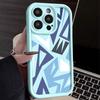 For iPhone 16 Pro Max 15 Pro 14 Plus 13 12 11 XS XR 8 7 Case Shell Geometry Print TPU Soft Shockproof Matte Phone Cover