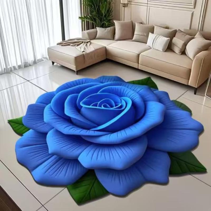 3D Floral Carpet, Water-absorbing and Anti-slip Floor MATS for Home Bathrooms, Kitchens and Toilets, Small Carpet for The Living Room