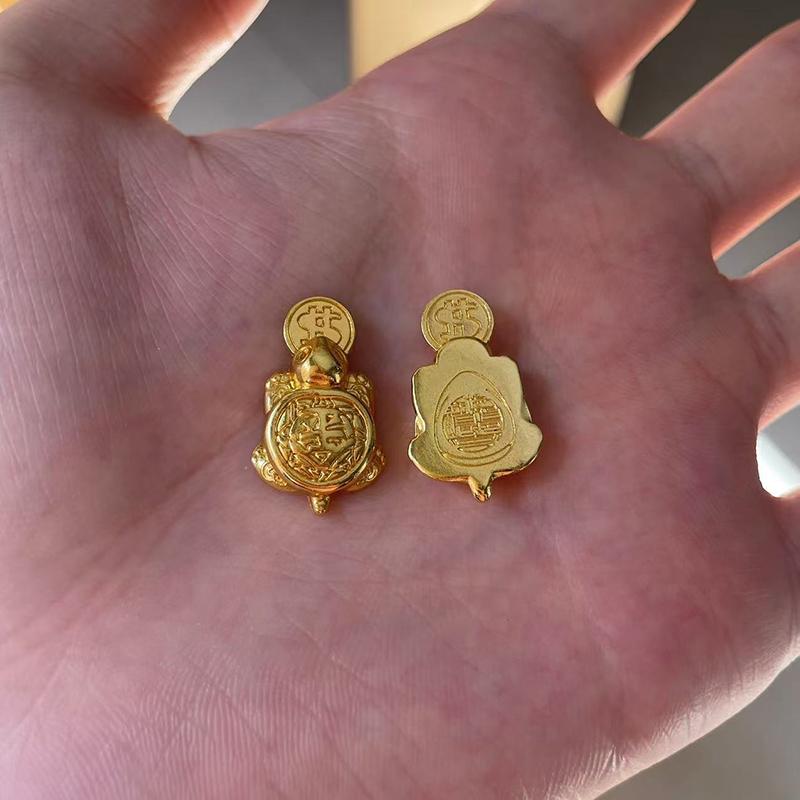 Feng Shui Money Turtle Temple Lucky Wealth Mini Golden Tortoise Guarding Praying Home Decor Lucky Gift Miserly Turtle