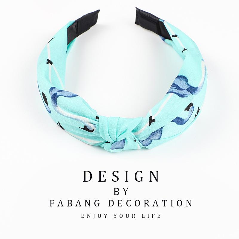 Korean Style Women's Striped Criss-Cross Bow Headband for Yoga & Face Washing