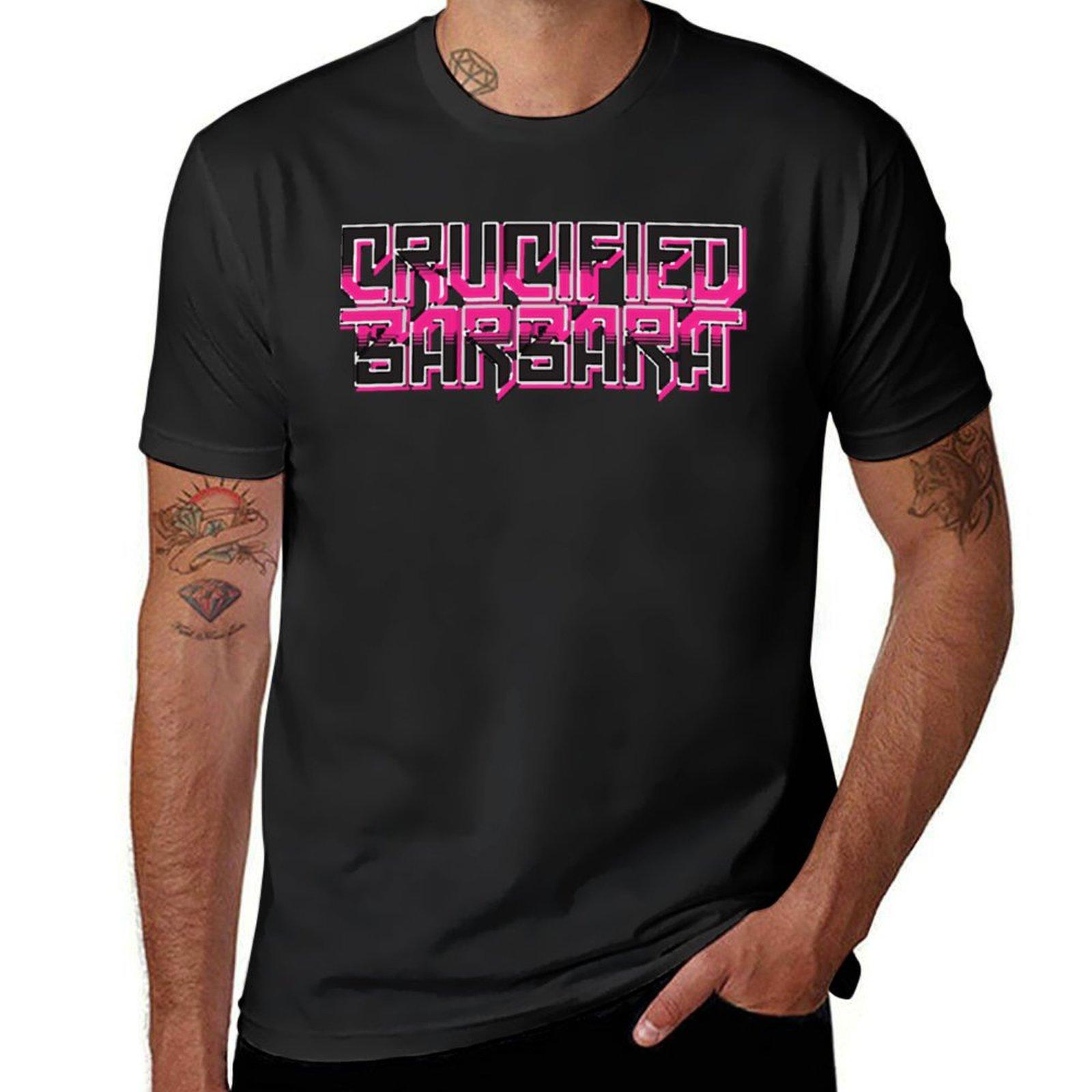 

Crucified Barbara Band Rock Swedish T-Shirt Heavyweights Plus Sizes Summer Tops Mens Tall T Shirts S разноцветный