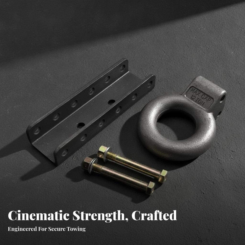 Tow Loop Hitch with Mounting Plate Metal Hardware Wear Resistant