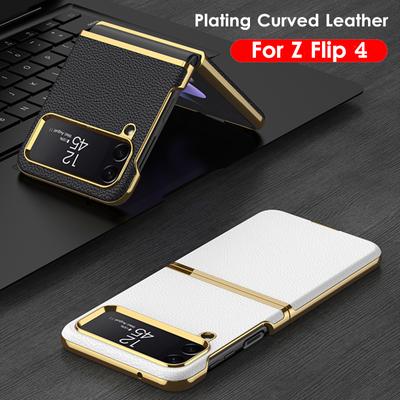 Per Samsung Galaxy Z Flip 4 5g Custodia Placcatura Superficie 3d Pelle Opaca Custodia Rigida in PC Per Z Flip4 5g Funda