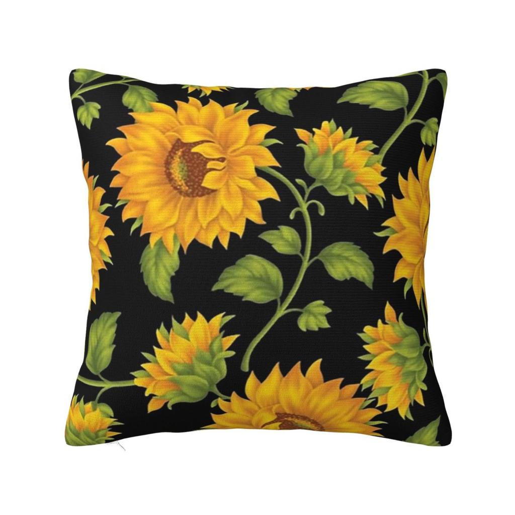 Fall Sunflower Floral Square Pillowcase Cushion Cover Pillow Case Throw Pillow Cover for Home Bedroom Car