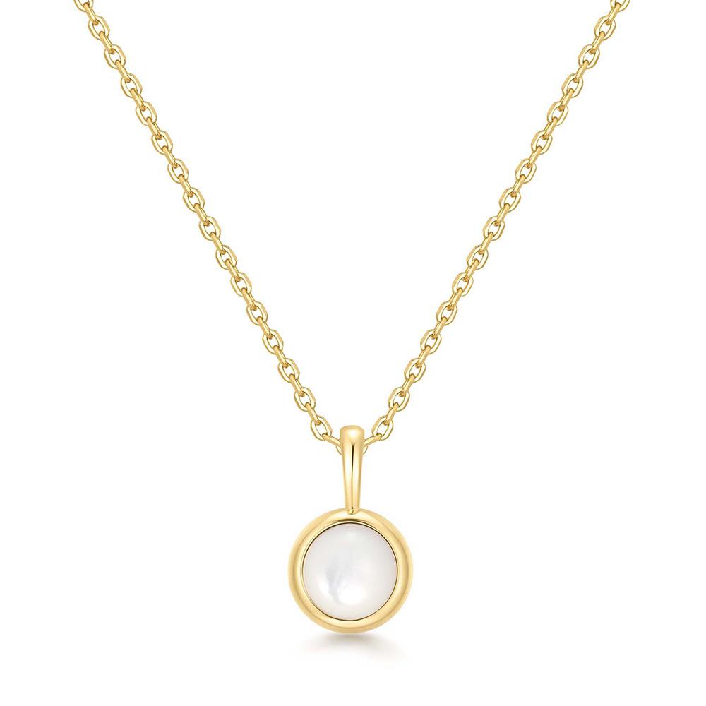 Ania Haie Gold Mother-Of-Pearl Pendant 925 Silver Necklace N068-04G-Mp