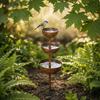 Metal Plant Support Garden Ornament 3 Tiered Water Bowls Stake for Unique Outdoor Decor and Planter Accents