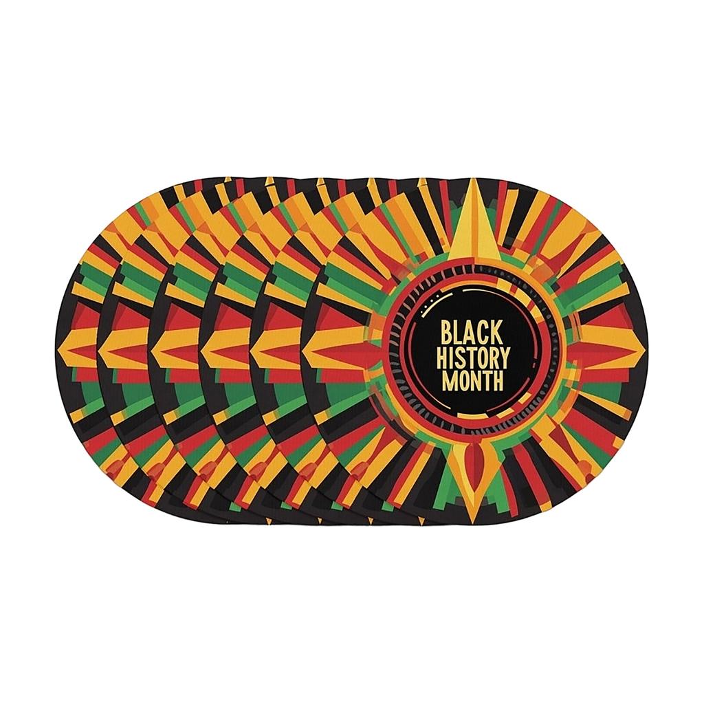 Runder Platzset mit Osterblumen- und Hasendruck