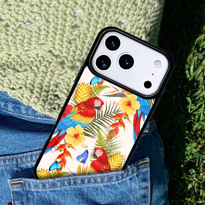 Parrots Colorful Jungle Art mobile phone case Compatible with IPhone 17 16 15 14 13 12 11Pro Max 17 Air cover