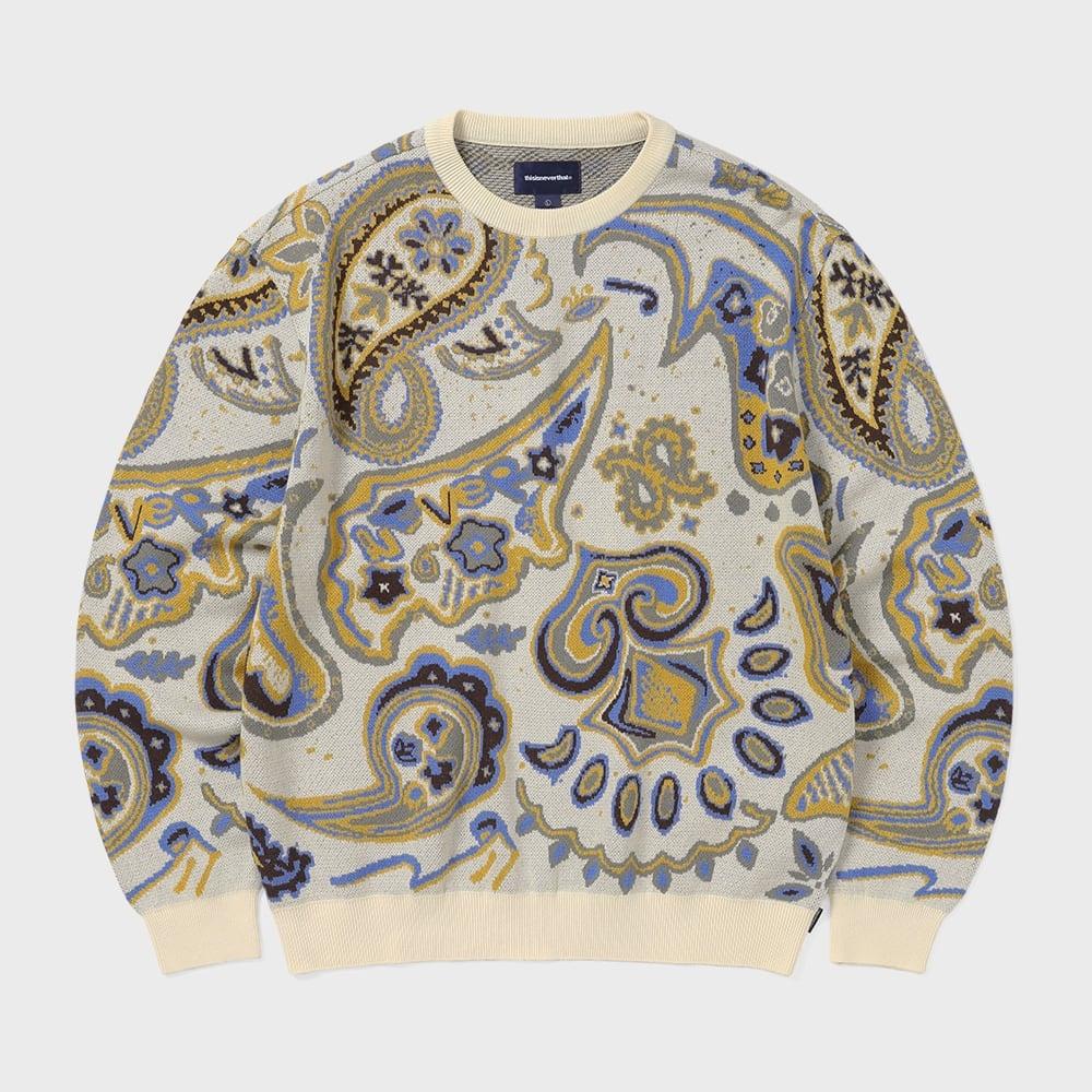Этот никогда не тот пэйсли жаккардовый вязаный свитер цвета слоновой кости S