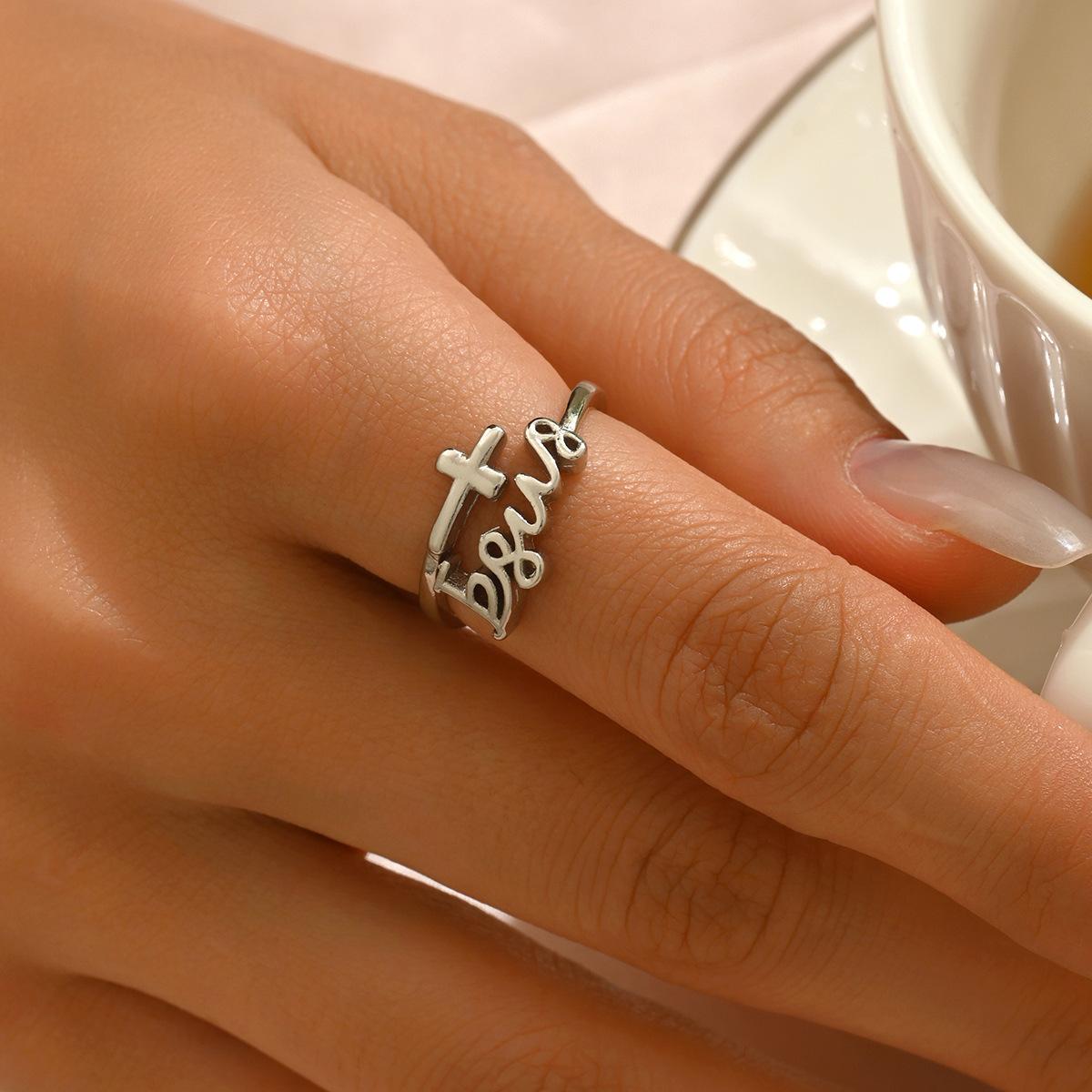 

Кольцо женское Wind, Геометрический дизайн с крестом из английского алфавита, Высококлассное открытое кольцо, Универсальное