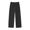 Large-size Women's New Winter Fleece Thick Pure Color Elastic Waist Straight-leg Wide-leg Pants