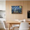 Van Gogh Noc Gwiaździsta Koty Obraz na Płótnie Ścienny Druk, Zabawne Koty Obserwujące Gwiaździste Niebo Plakat Malarski, Słynne Dzieło Sztuki z Kotami Parodia Artystyczna