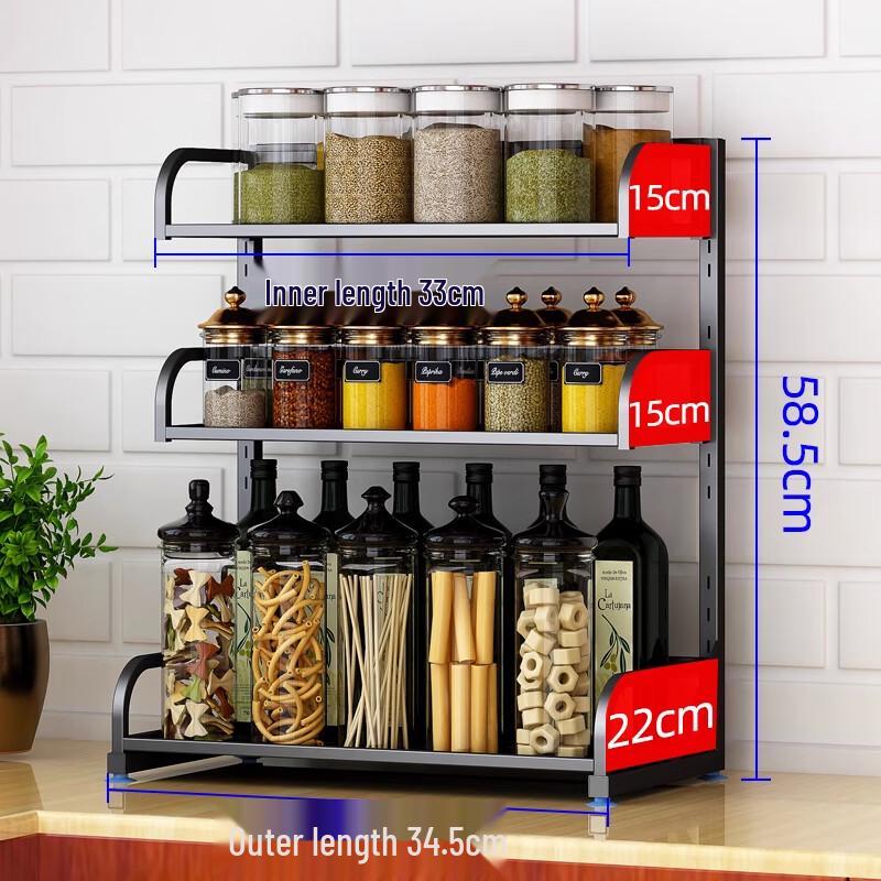 

Yingbai Multi-functional 3-Tier Stainless Steel Kitchen Storage Rack