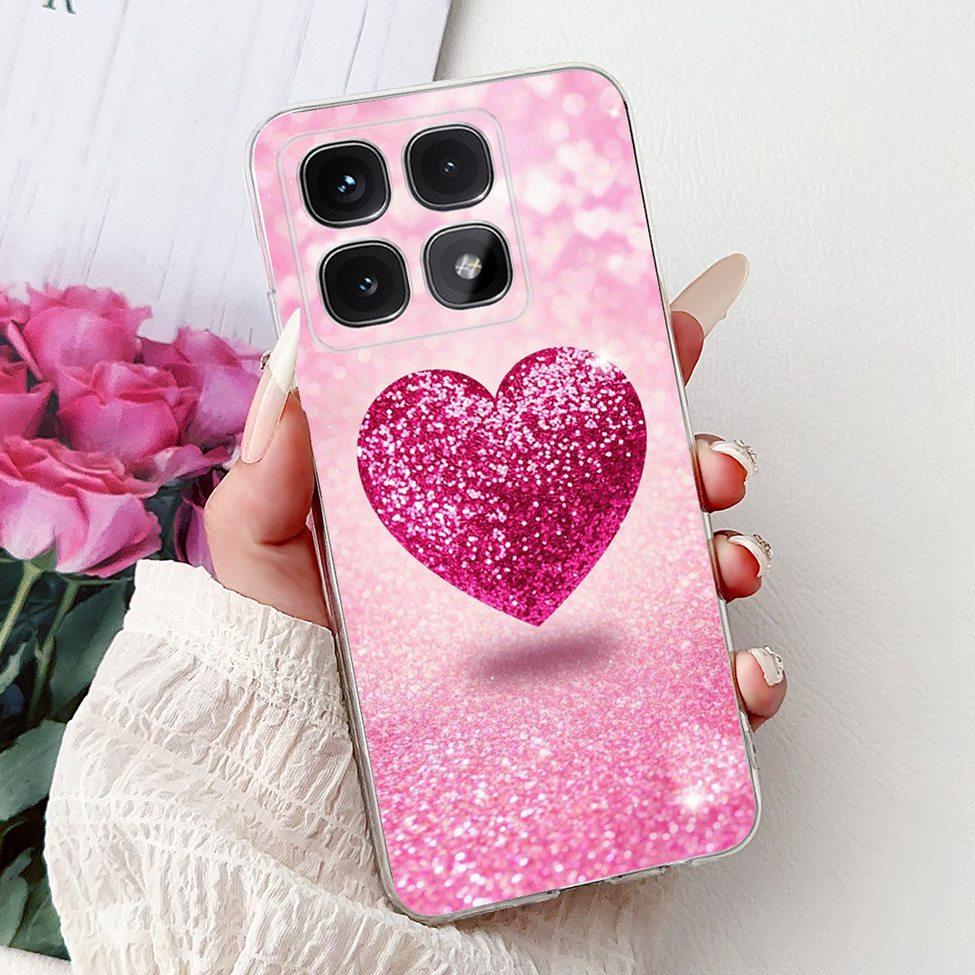 Clear For Xiaomi 14T Case Cover Luxury Cute Cat Fashion Flowers Funny Cool Painted Soft Phone Case 2406APNFAG
