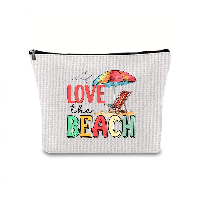 Large Capacity Linen Makeup Bag: Cross-Border Printed Cosmetic Storage with Zipper