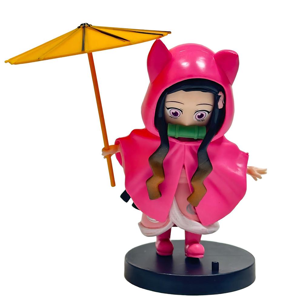 New Demon Slayer Plum Rain Season Blind Box Q Version Figures Umbrella Scene PVC Collectible Model Toy Gift for Anime Fans