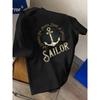 European Sizes Men'S T-Shirts Haiyong Never Makes Skilled Sailors Print Round Neck Short-Sleeved T-Shirt Comfortable Casual Short-Sleeved T-Shirt