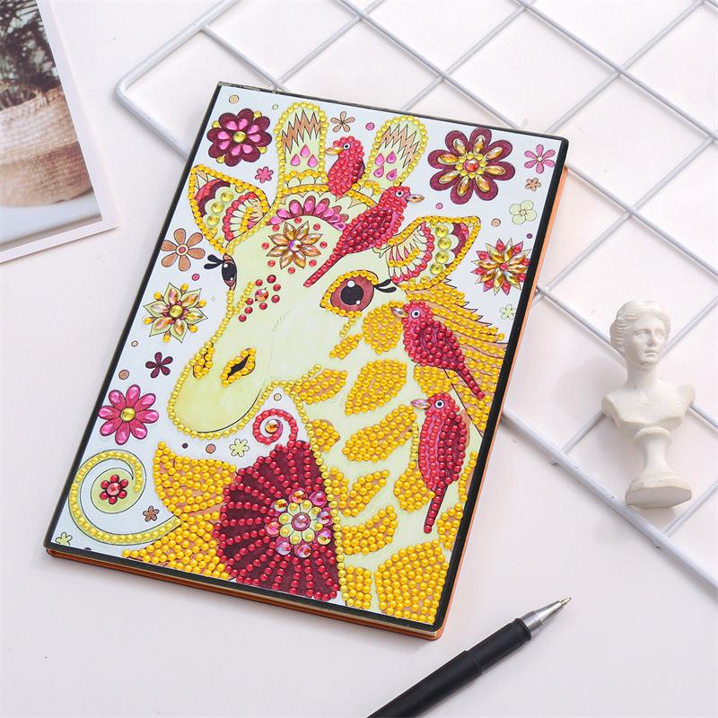 Neues Notizbuch Diamantmalerei Kinder DIY Kreativ Speziell geformter Heller Diamant 50 Seiten Notizbuch Aufkleber Diamant A5 Buch