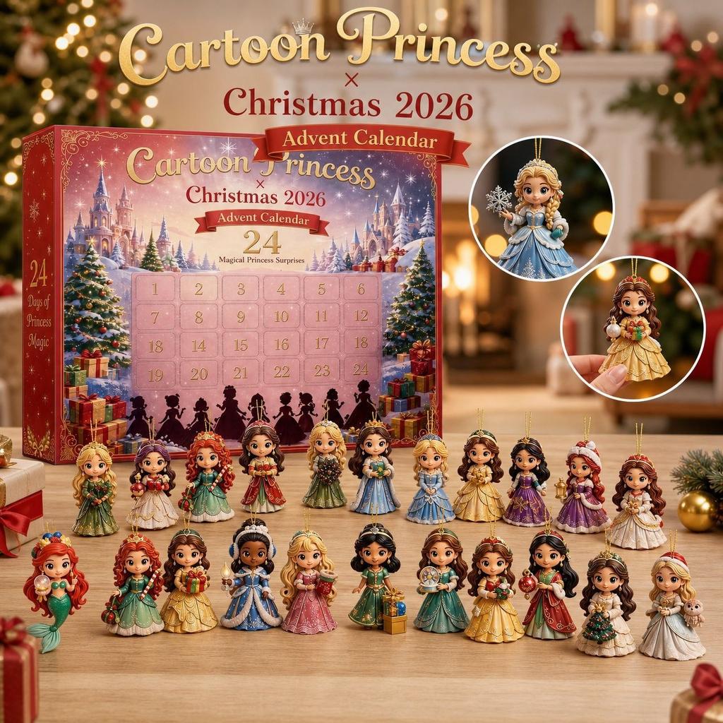 2D Acrylic Princess Advent Calendar 24 Days Christmas Countdown Calendar Blind Box Gift For Anime Fans Holiday Collection