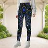 Girls Rainbow Galaxy Printed Full Length Stretch Waist Yoga Leggings