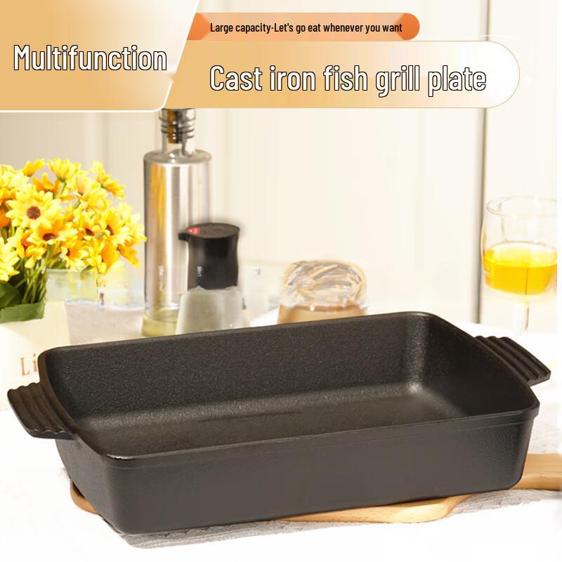 Lilang Cast Iron Rectangular Roasting & BBQ Pan