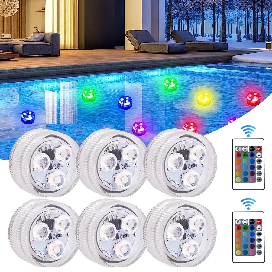 Luci Sottomarine 3LED Luci Sommergibili per Piscina con Telecomando Luce per Piscina Sottomarina Lampada Notturna a Colori Cambianti