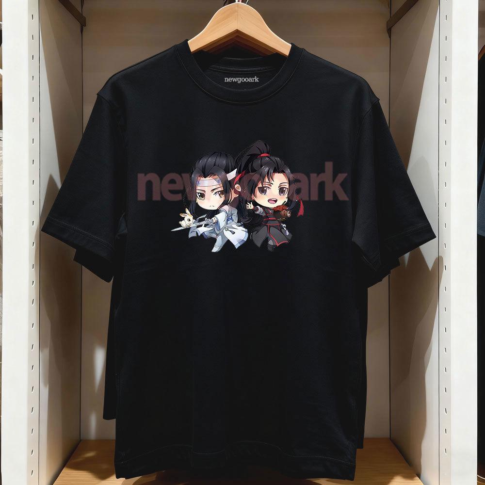Mo Dao Zu Shi The Untamed Wei Wuxian Lan Zhan Graphic T Shirts Cotton O Neck Casual Streetwear Couple Tops Tee Short Sleev Adult