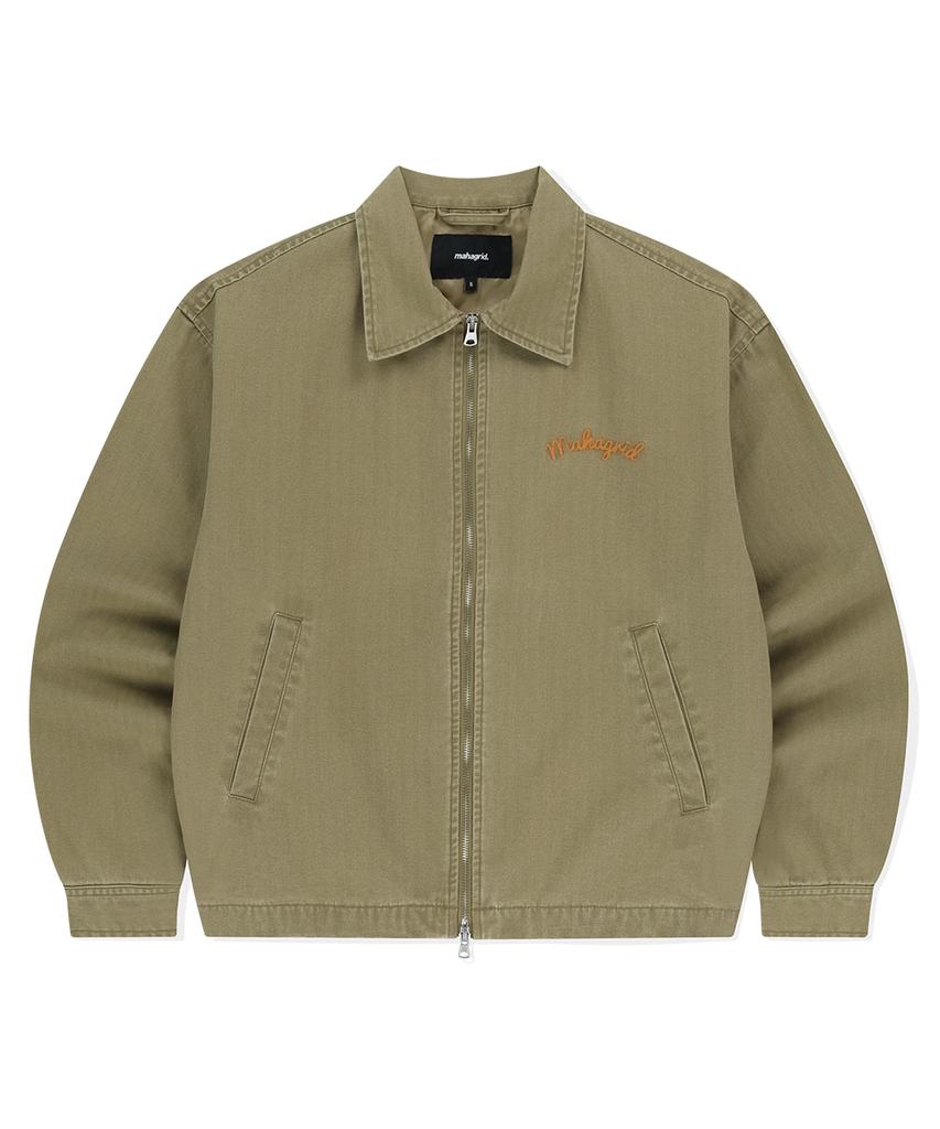 Mahagrid Washed Drizzler Blouson Jacket Olive(Mg2Fsmj248A)