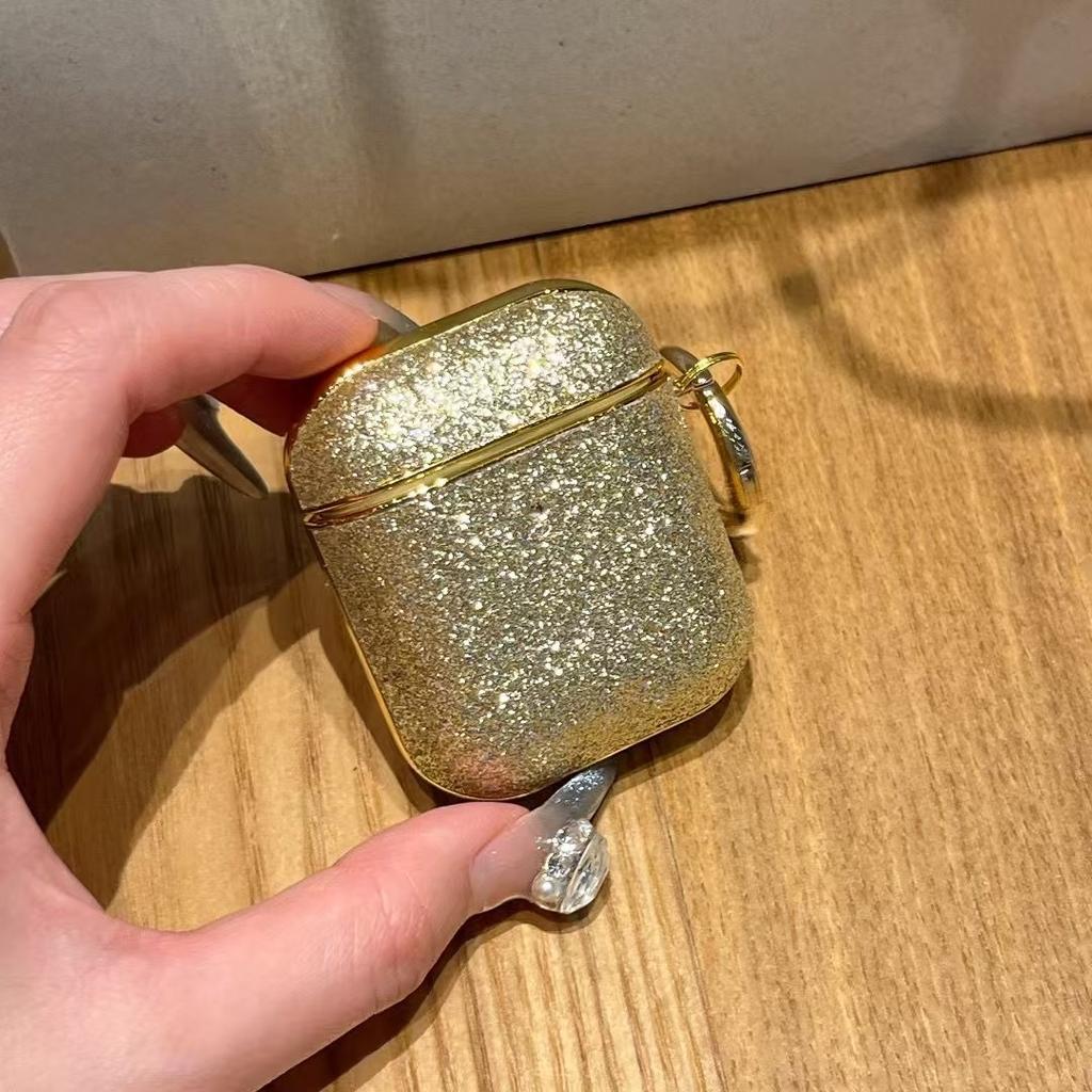 Anwendbare Apple AirPods Pro Schutzhülle, Diamant-Glitzer Bluetooth-Headset-Schutzhülle mit galvanisierter Headset-Hülle
