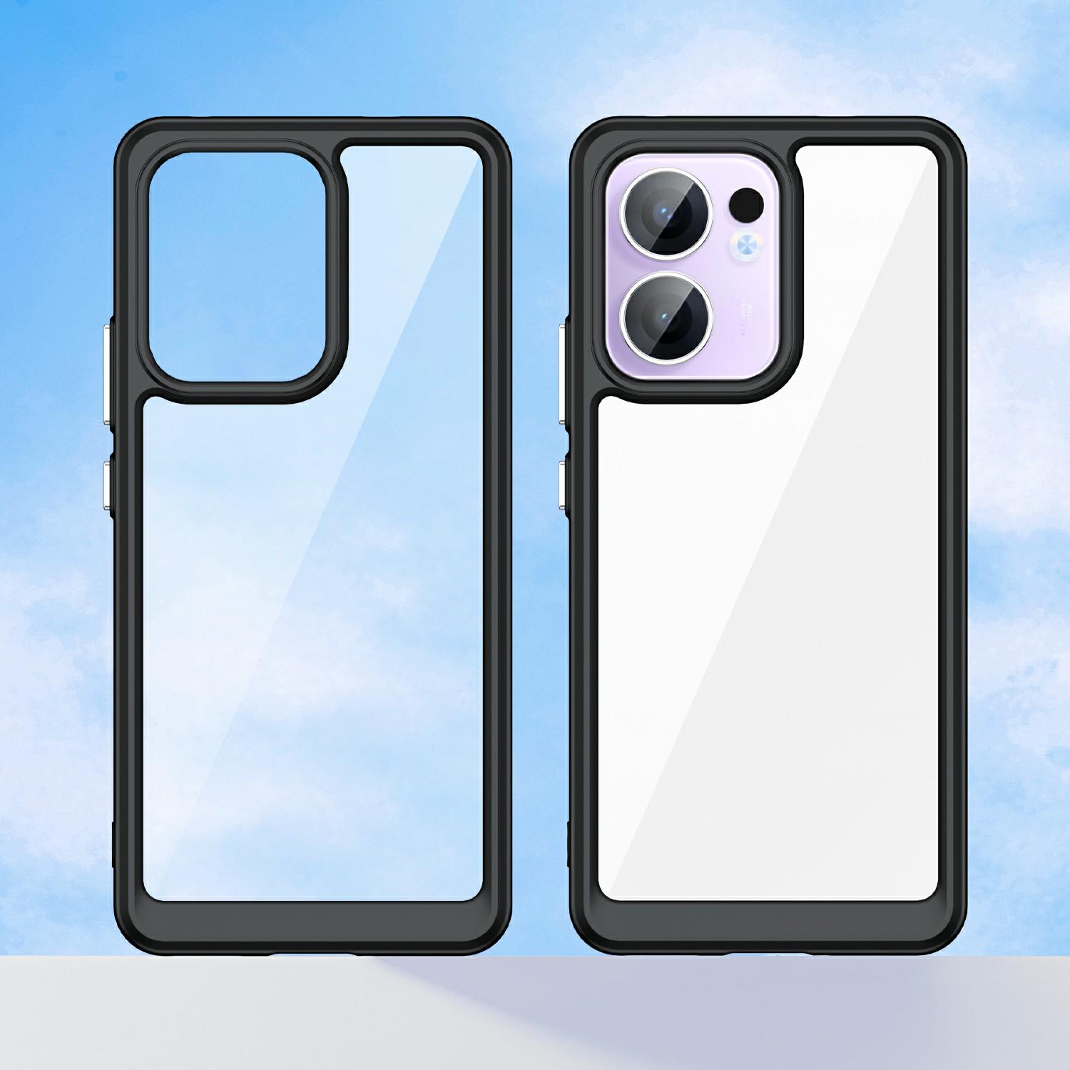 

For Oppo Reno13 F 5G Case TPU+Acrylic Protective Clear Phone Cover Blue