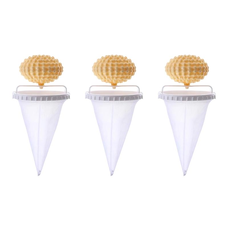 Permanent Polystyrene Polyester Washing Machine Filter Net Bag Traps Floating Debris Hair Fibers