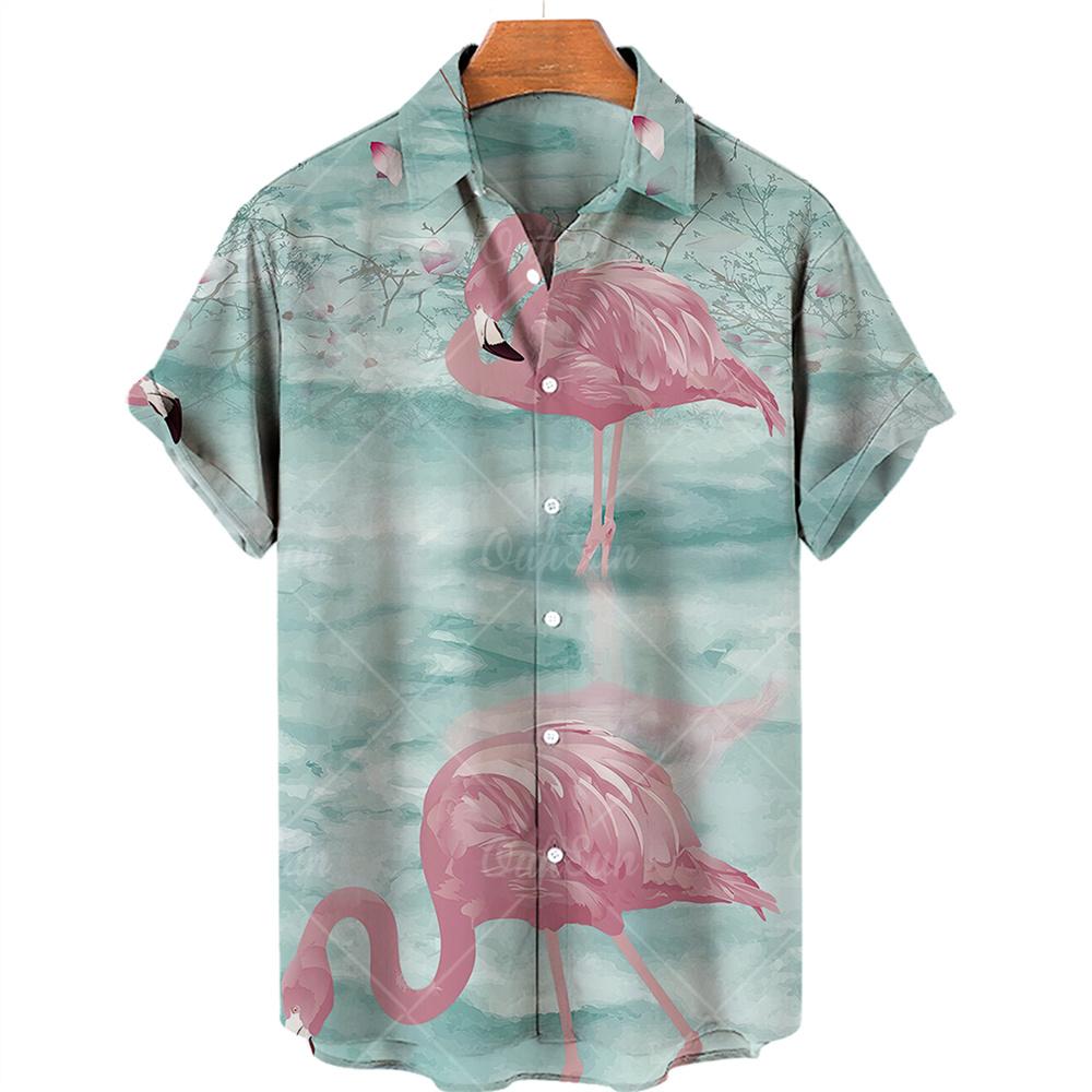 Men's casual shirt plant printed summer clothing Hawaiian short sleeved 2026 medieval vintage beach vacation top