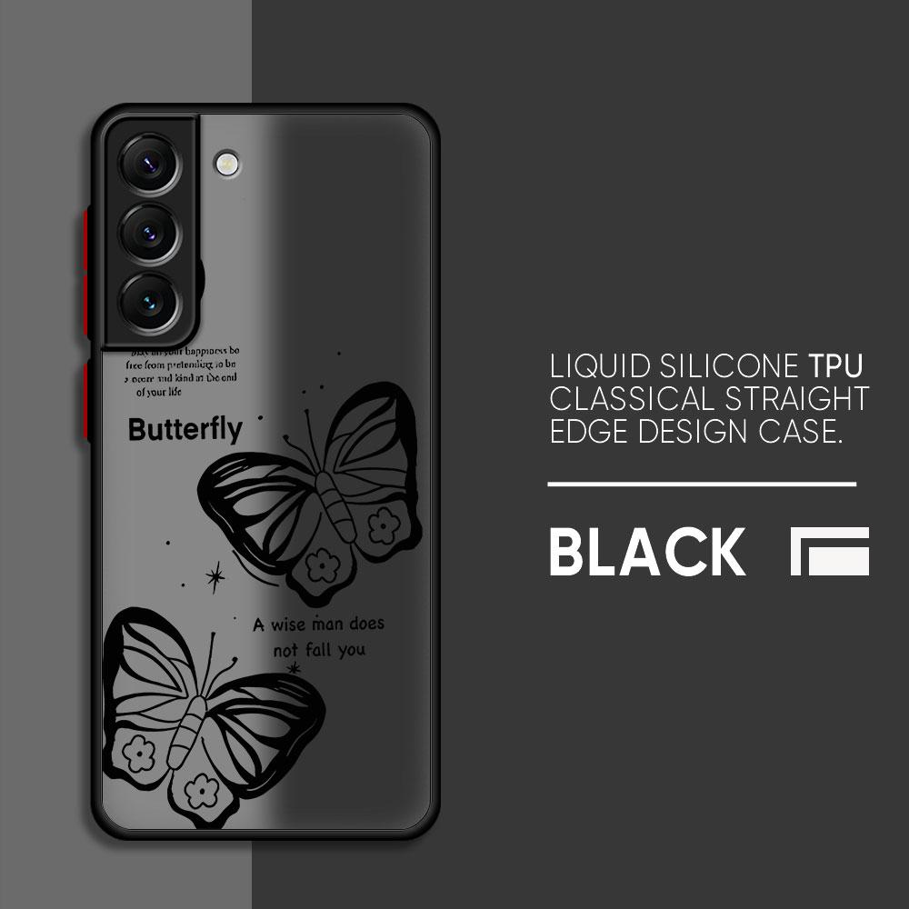 INS Retro Butterfly Phone Case for Samsung Galaxy Note 9 8 A50 A70 Note 10 Plus A12 A21s A21s A51 Note 20 Ultra A31 A71 Cover