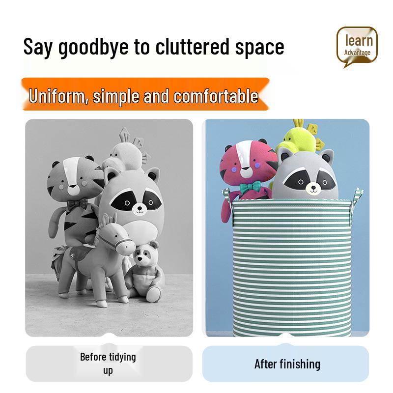Collapsible Fabric Laundry and Storage Basket for Clothes and Toys