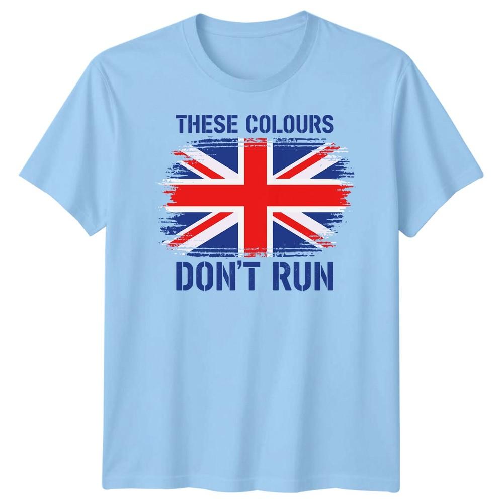These Colours Dont Run TShirt Distressed Union Jack Patriotic Uk Adults Kids S