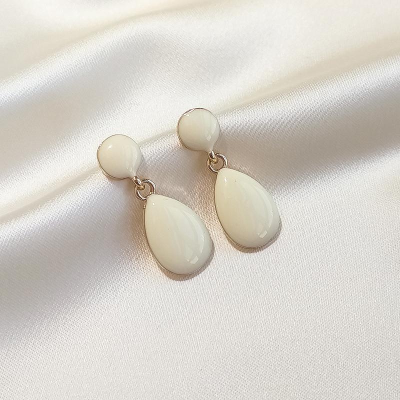 Vintage Red Green Enamel Water Drop Earrings For Women Piercing Ear Jewelry Korean Female Hanging Earring Lovely kolczyki Gift