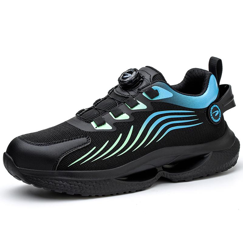 

New Safety Shoes Men Rotating button work Sneakers for Man Steel Toe shoes Fashion Protective shoes Puncture-Proof Boots 38