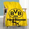 Borussia Dortmund Personalized Name Blanket Lightweight Personalized Blanket Soft & Cozy Perfect for Nap Sofa Livingroom Bedding All-Season Use