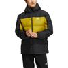 Adidas Color-Block Logo Print Zip Hooded Down Jacket Men Outerwear Black HN4407