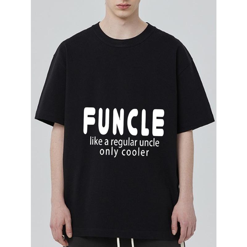 

Black T-Shirt with Funcle Like A Regular Uncle Only Cooler Print for Casual Wear XXXXL чёрный
